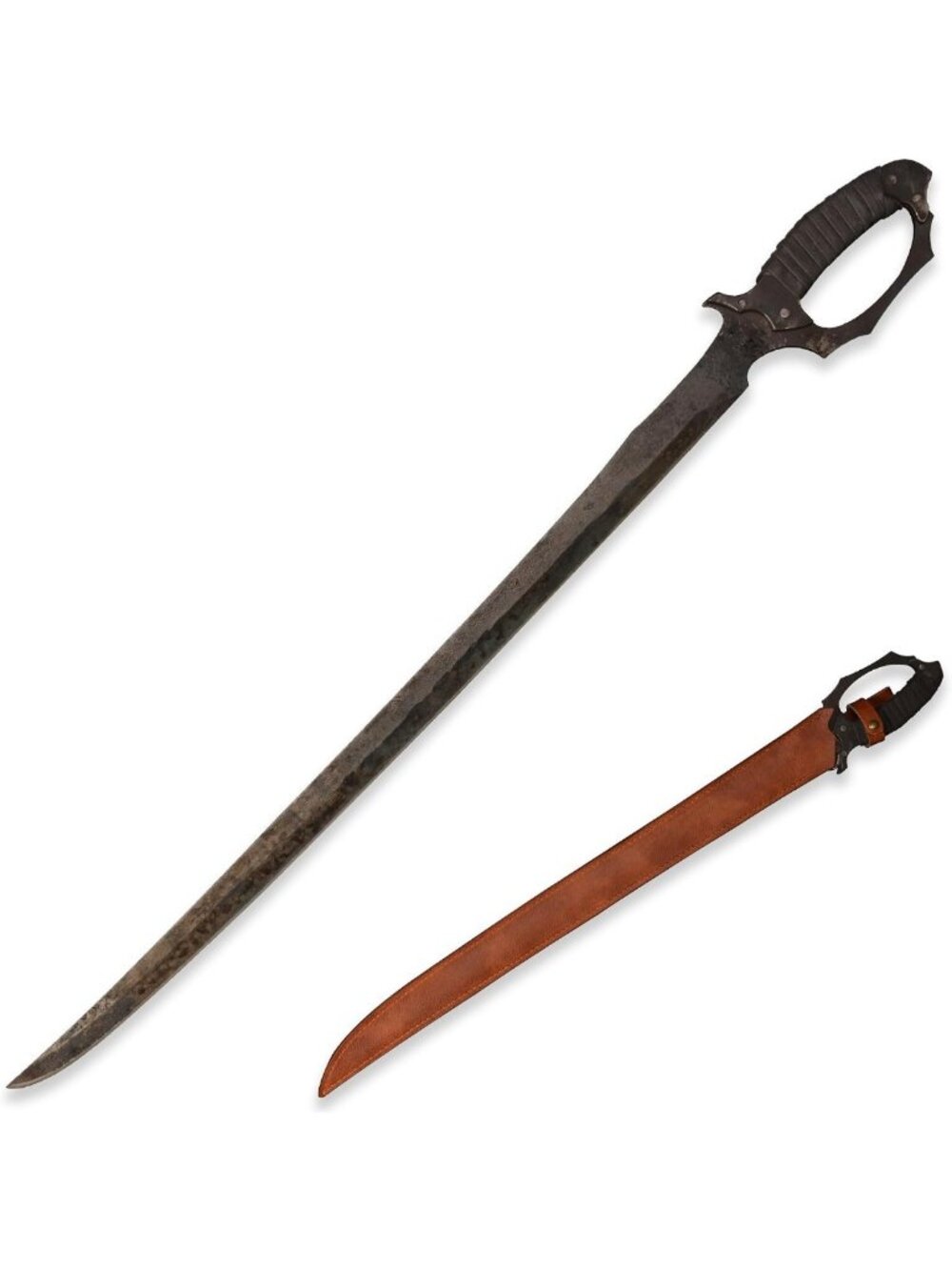 Handmade Manganese Steel Chopping Sword, Full Tang Blade for Outdoor, Hunting